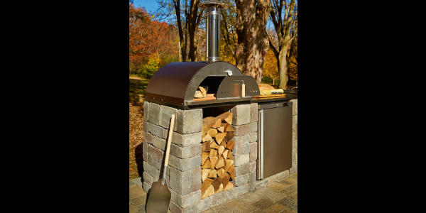 Wood-Fired Outdoor Oven & Wood Box Stand Cabinet Kit